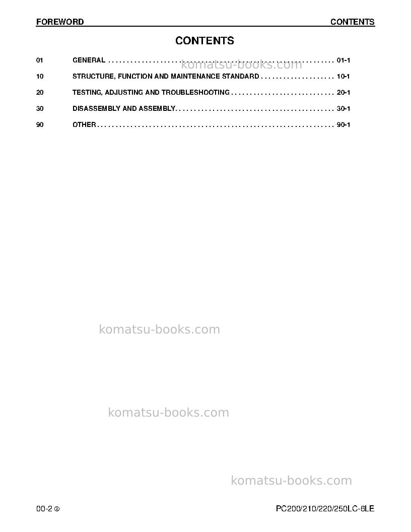 Komatsu pc250lc-6usa-le Repair & maintenance cover Page 2 Komatsu pc250lc-6usa-le Repair & maintenance cover Page 2
