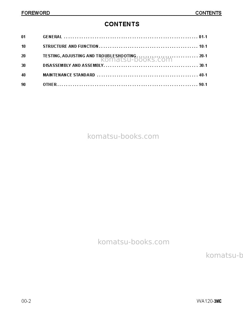 Komatsu wa120-3usa-mc Repair & maintenance cover Page 2