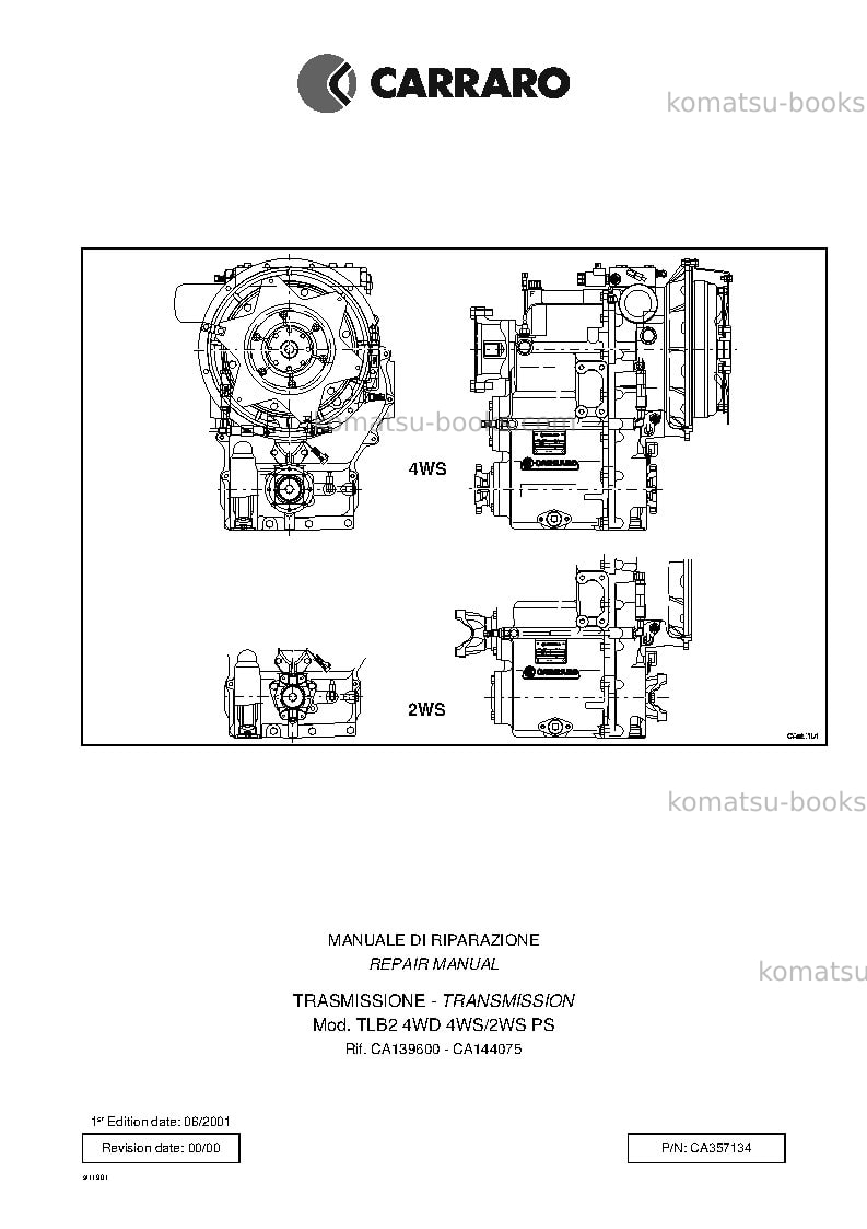 Komatsu wb140ps-2ita Repair & maintenance cover Page 2