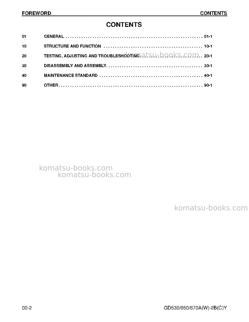 Komatsu gd670a-2usa-by Repair & maintenance cover Page 2 Komatsu gd670a-2usa-by Repair & maintenance cover Page 2