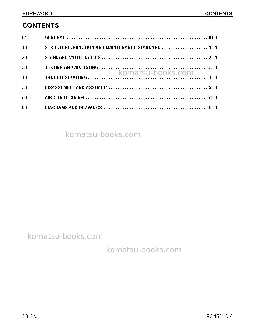 Komatsu pc450lc-8usa Repair & maintenance cover Page 2