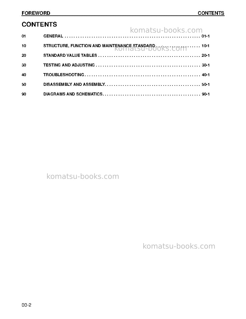 Komatsu wa430-6usa Repair & maintenance cover Page 2
