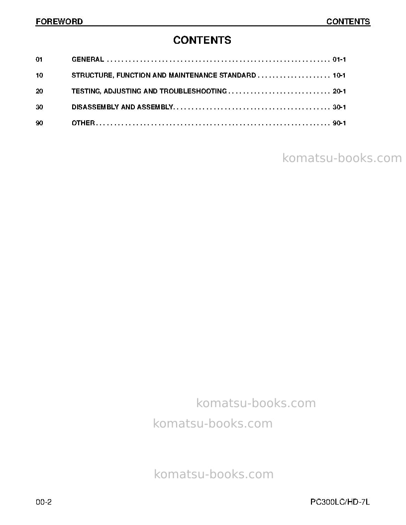 Komatsu pc300hd-7usa-l Repair & maintenance cover Page 2 Komatsu pc300hd-7usa-l Repair & maintenance cover Page 2