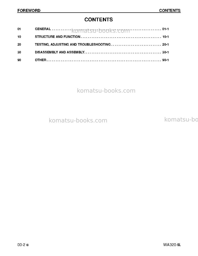 Komatsu wa320-5usa-l Repair & maintenance cover Page 2