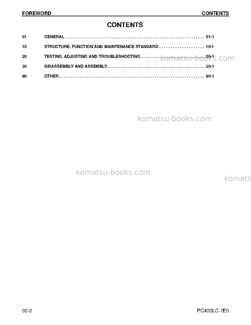 Komatsu pc400lc-7usa-tier 3 Repair & maintenance cover Page 2 Komatsu pc400lc-7usa-tier 3 Repair & maintenance cover Page 2