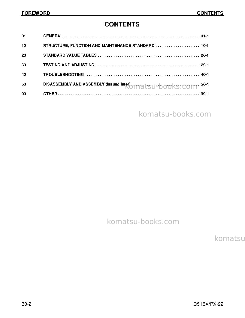 Komatsu d51px-22bra Repair & maintenance cover Page 2