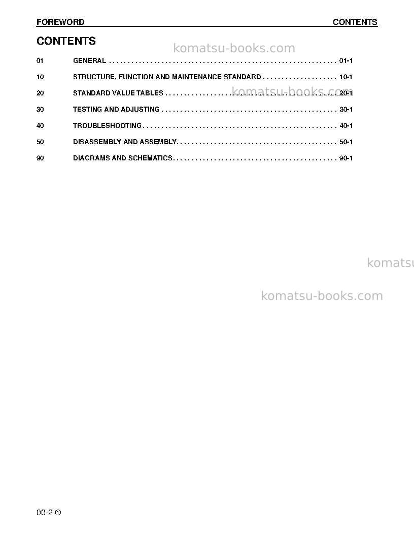 Komatsu wa430-6usa Repair & maintenance cover Page 2