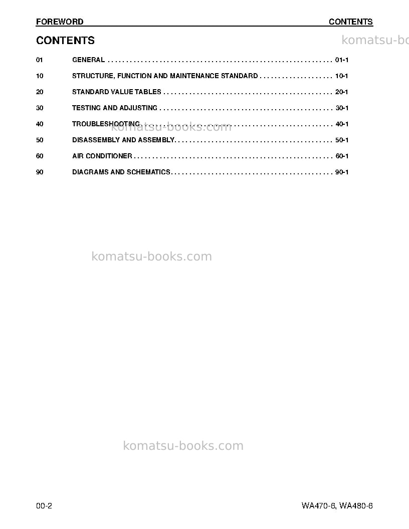 Komatsu wa470-6usa Repair & maintenance cover Page 2 Komatsu wa470-6usa Repair & maintenance cover Page 2