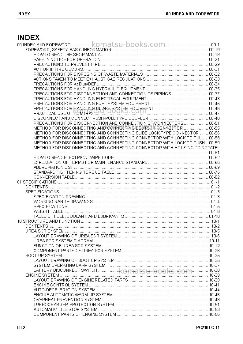 Komatsu pc210lc-11usa Repair & maintenance cover Page 2 Komatsu pc210lc-11usa Repair & maintenance cover Page 2