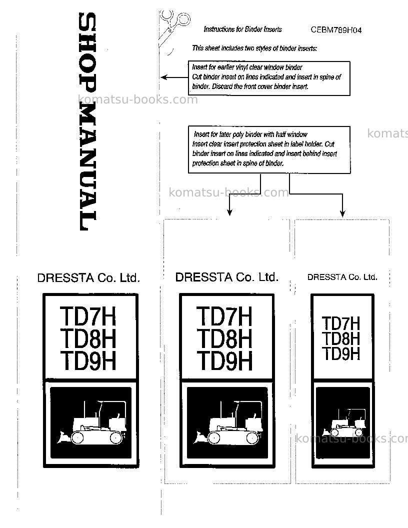 Komatsu td-7h Repair & maintenance cover Page 2