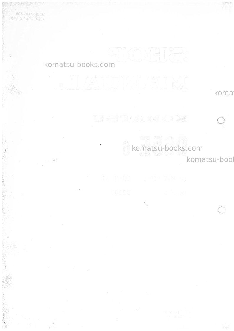 Komatsu d65e-6jpn Repair & maintenance cover Page 2