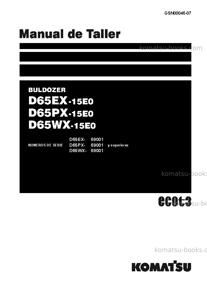 Komatsu d65px-15jpn-e0 Reparación y mantenimiento cover Page 2