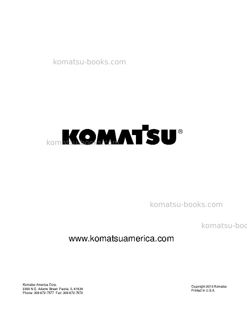 Komatsu 730eusa-with trolley Repair & maintenance cover Page 2