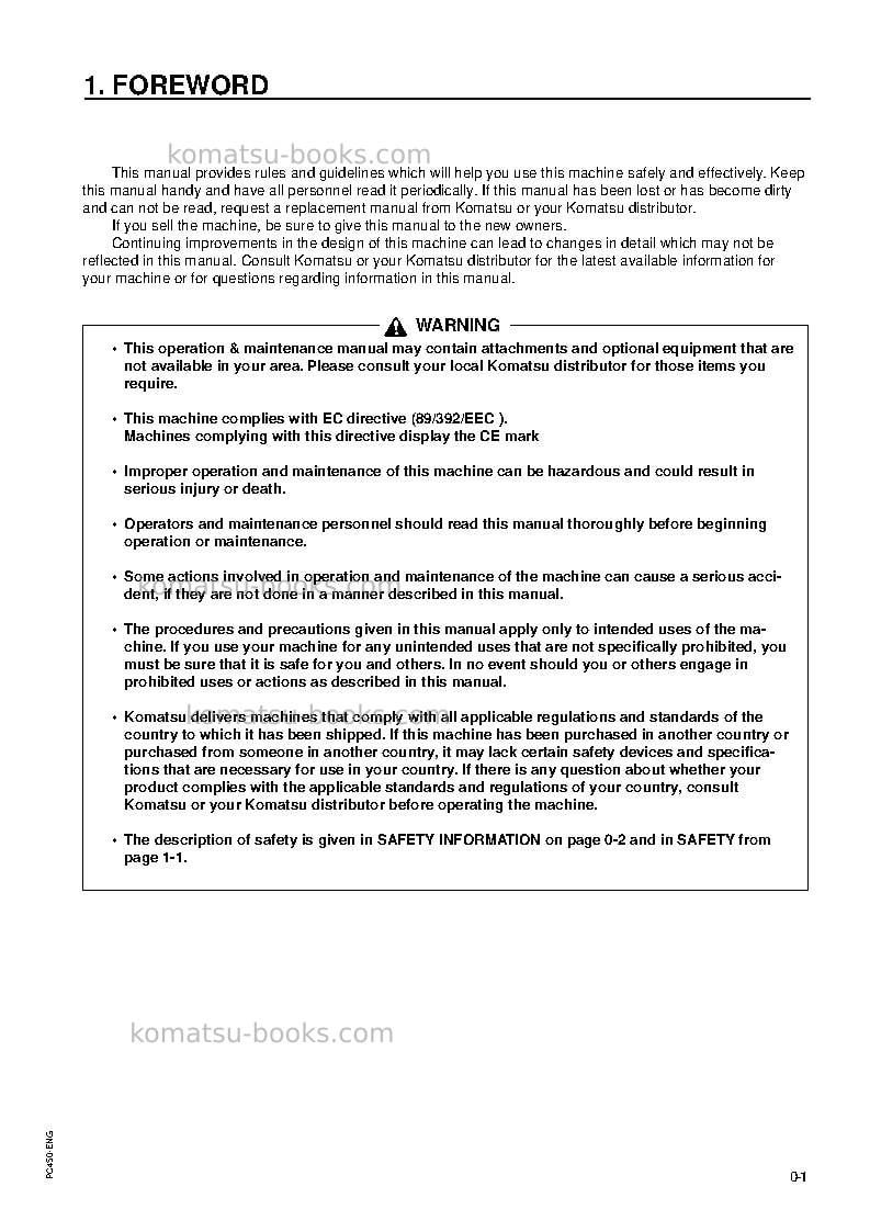 Komatsu pc450lc-6gbr-k Operation manual cover Page 2 Komatsu pc450lc-6gbr-k Operation manual cover Page 2
