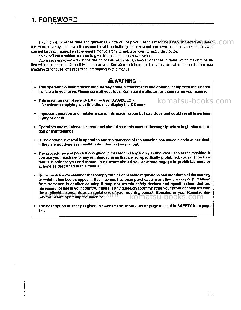 Komatsu pc150-6gbr-k Operation manual cover Page 2 Komatsu pc150-6gbr-k Operation manual cover Page 2