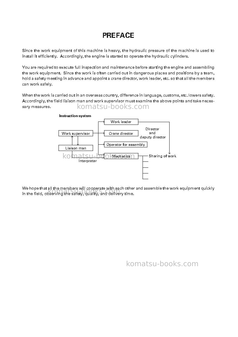 Komatsu pc400-7jpn-extreme cold terrain spec. Field assembly manual cover Page 2