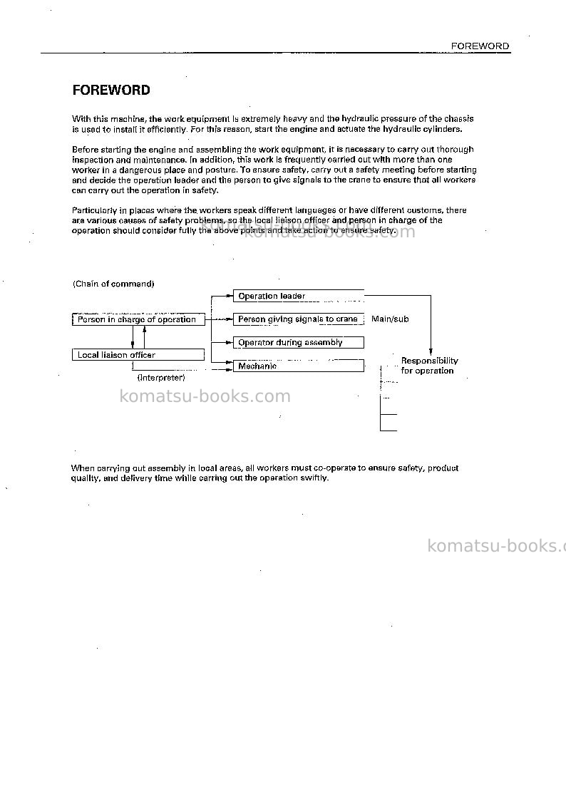 Komatsu pc400lc-6jpn-offset boom, excel Field assembly manual cover Page 2 Komatsu pc400lc-6jpn-offset boom, excel Field assembly manual cover Page 2