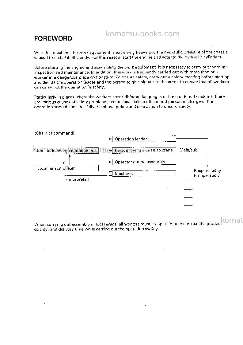 Komatsu pc600-7jpn Field assembly manual cover Page 2 Komatsu pc600-7jpn Field assembly manual cover Page 2