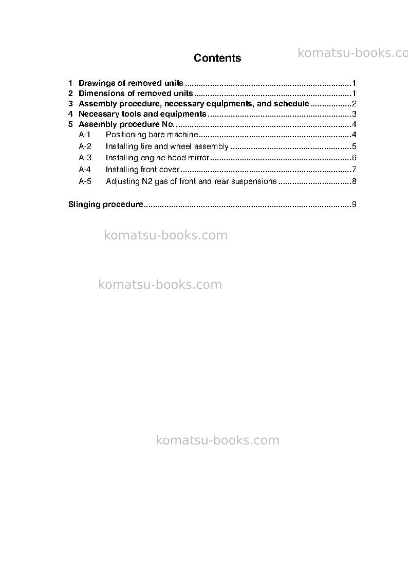 Komatsu hm300-1jpn Field assembly manual cover Page 2 Komatsu hm300-1jpn Field assembly manual cover Page 2
