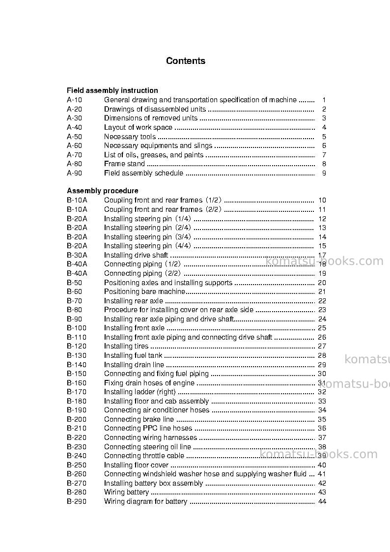 Komatsu wa800-3jpn Field assembly manual cover Page 2 Komatsu wa800-3jpn Field assembly manual cover Page 2