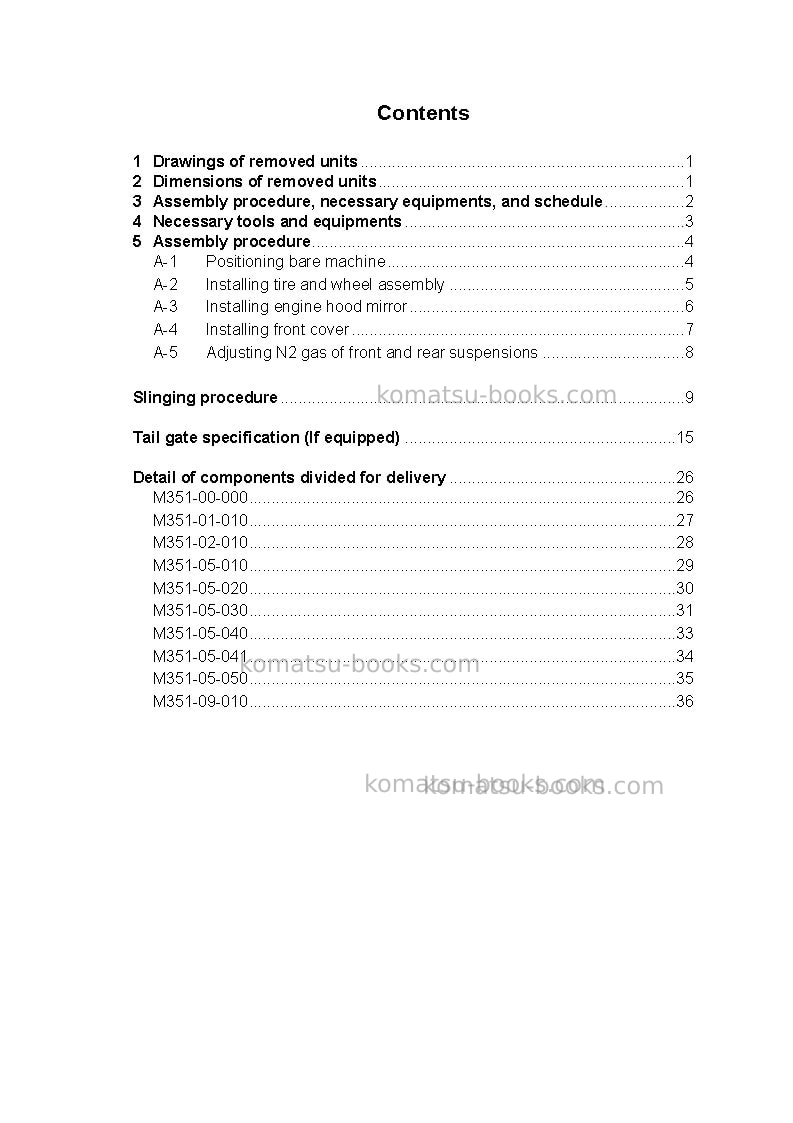 Komatsu hm350-1jpn Field assembly manual cover Page 2 Komatsu hm350-1jpn Field assembly manual cover Page 2