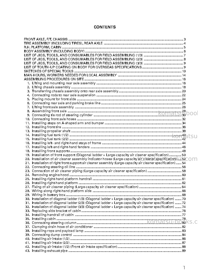 Komatsu hd985-5jpn Field assembly manual cover Page 2