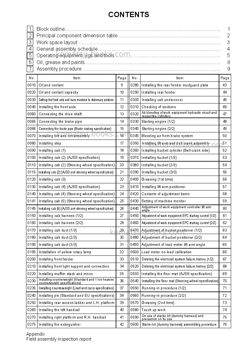 Komatsu wa600-6jpn Field assembly manual cover Page 2