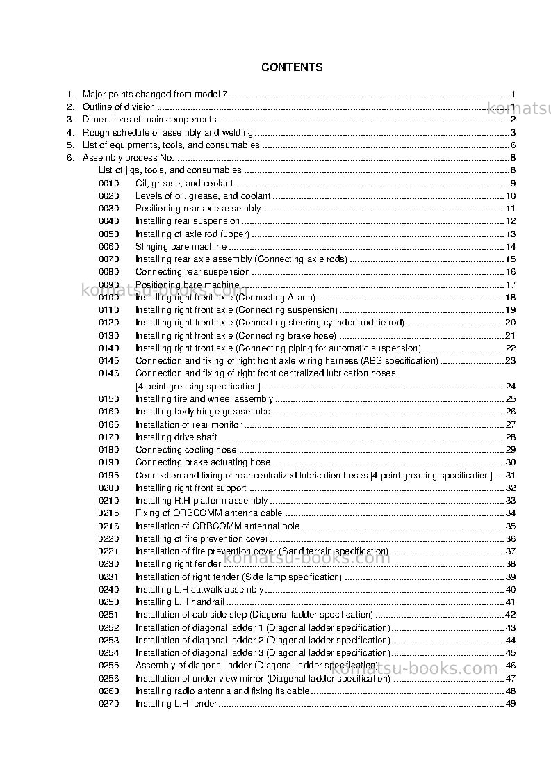 Komatsu hd465-7jpn-e0 Field assembly manual cover Page 2