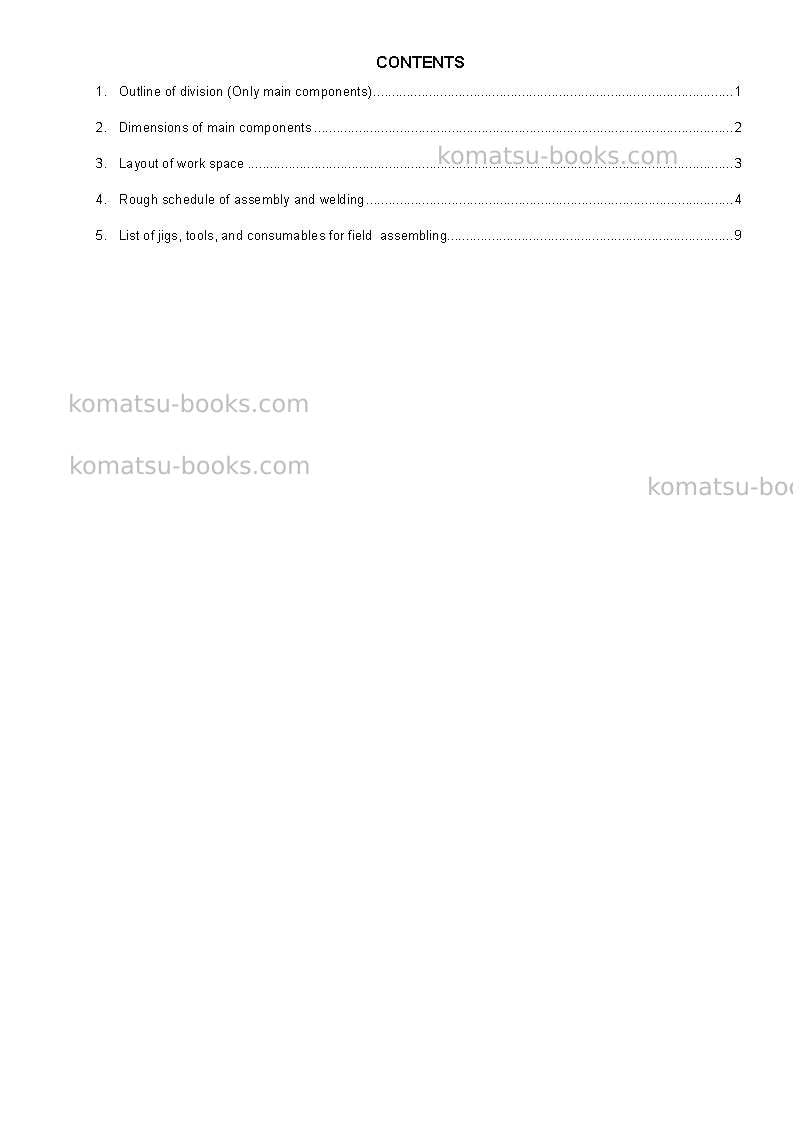 Komatsu hd785-7jpn Field assembly manual cover Page 2 Komatsu hd785-7jpn Field assembly manual cover Page 2