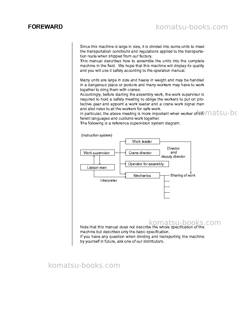 Komatsu pc600-8jpn-r Field assembly manual cover Page 2 Komatsu pc600-8jpn-r Field assembly manual cover Page 2