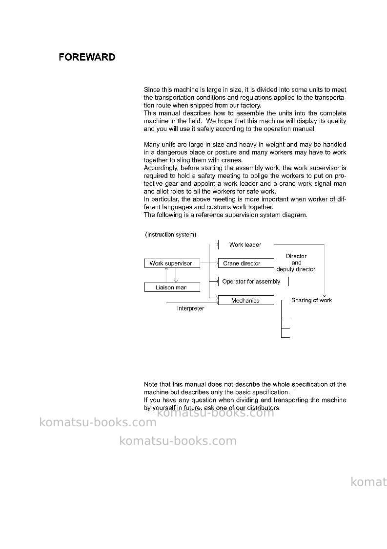 Komatsu pc1250-8jpn-r Field assembly manual cover Page 2 Komatsu pc1250-8jpn-r Field assembly manual cover Page 2