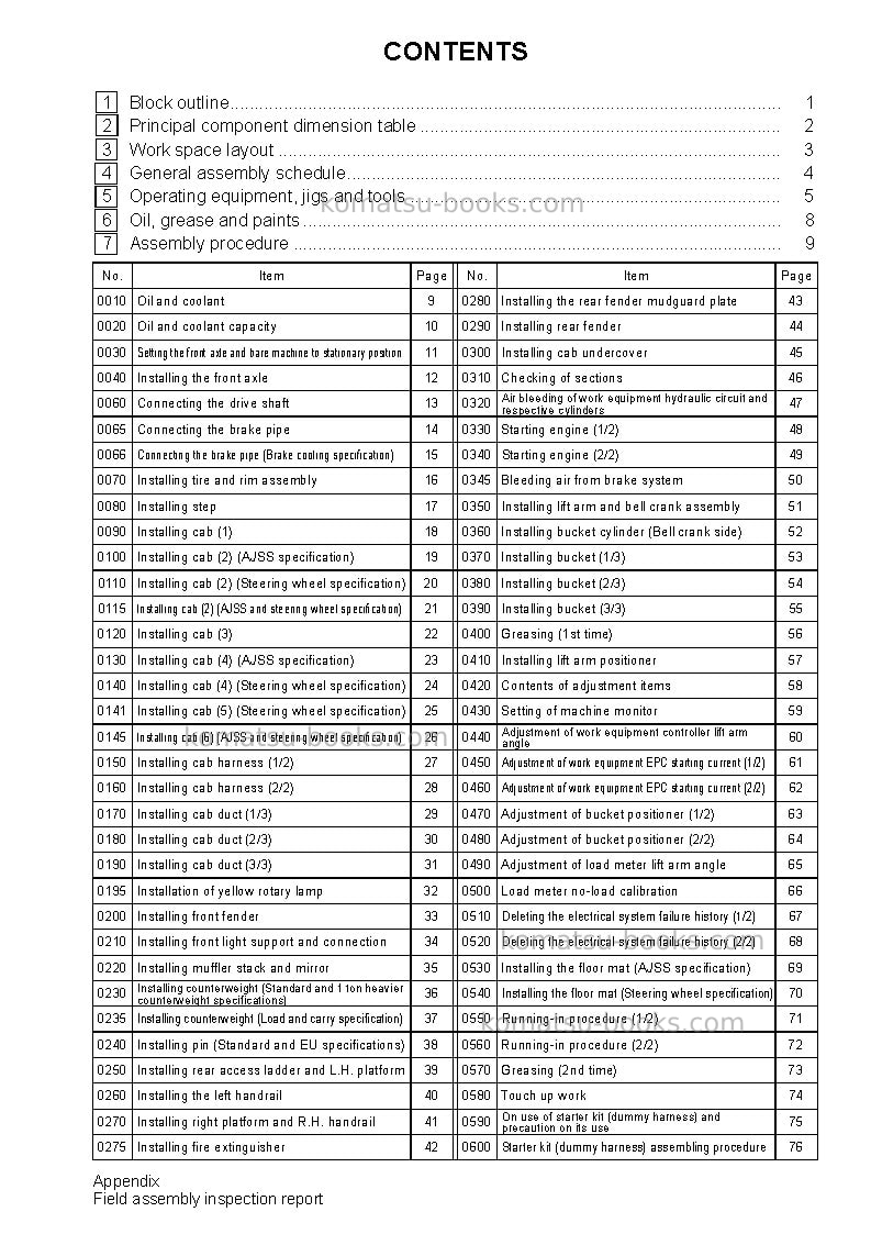 Komatsu wa600-6jpn-r Field assembly manual cover Page 2 Komatsu wa600-6jpn-r Field assembly manual cover Page 2