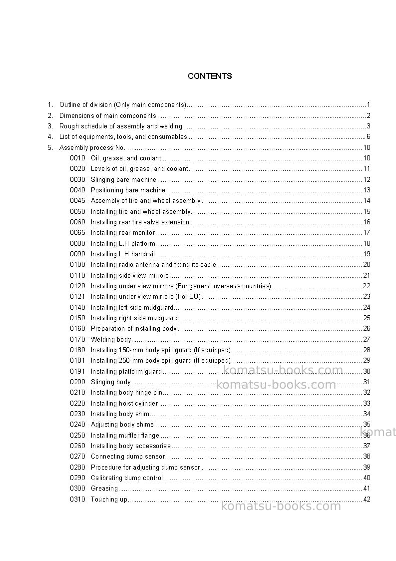 Komatsu hd325-7jpn-r Field assembly manual cover Page 2