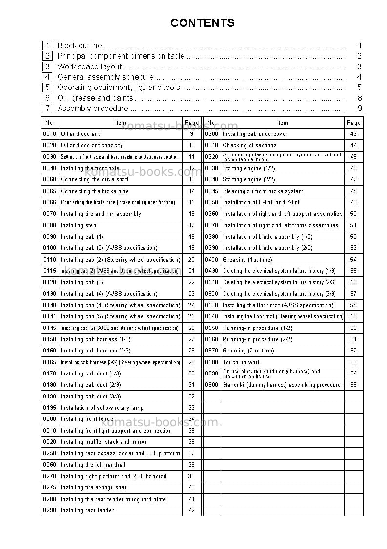 Komatsu wd600-6jpn Field assembly manual cover Page 2