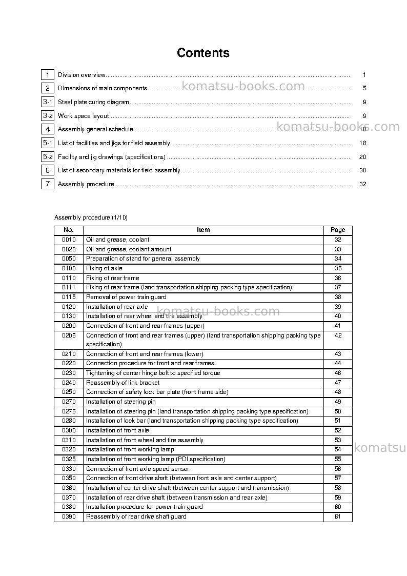 Komatsu wa1200-6jpn Field assembly manual cover Page 2 Komatsu wa1200-6jpn Field assembly manual cover Page 2