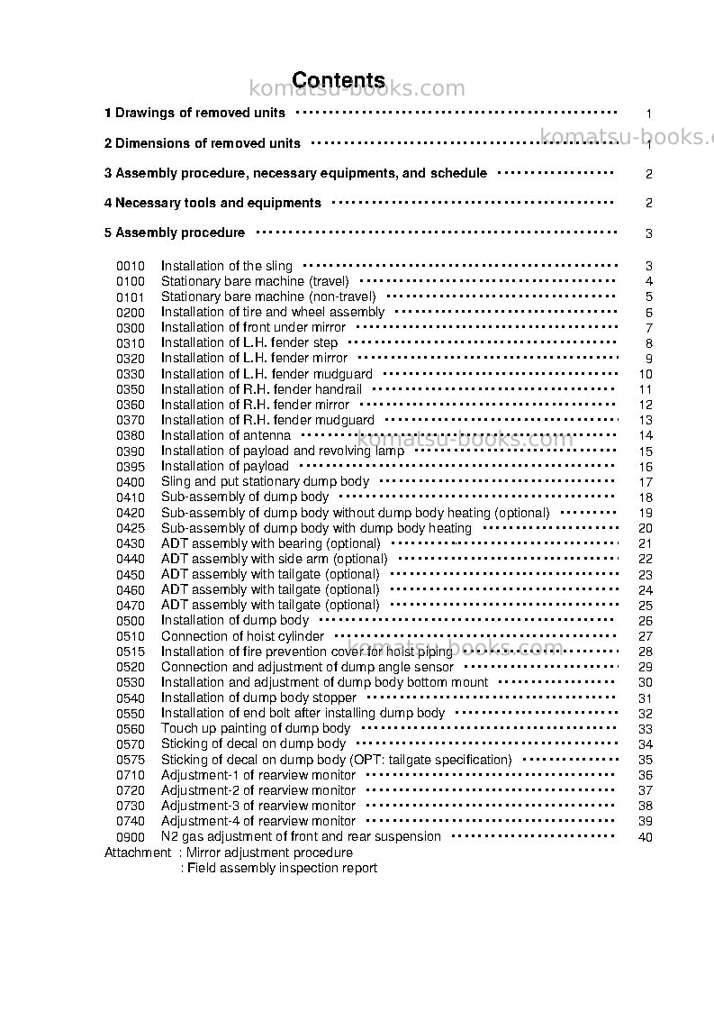 Komatsu hm300-5jpn Field assembly manual cover Page 2 Komatsu hm300-5jpn Field assembly manual cover Page 2