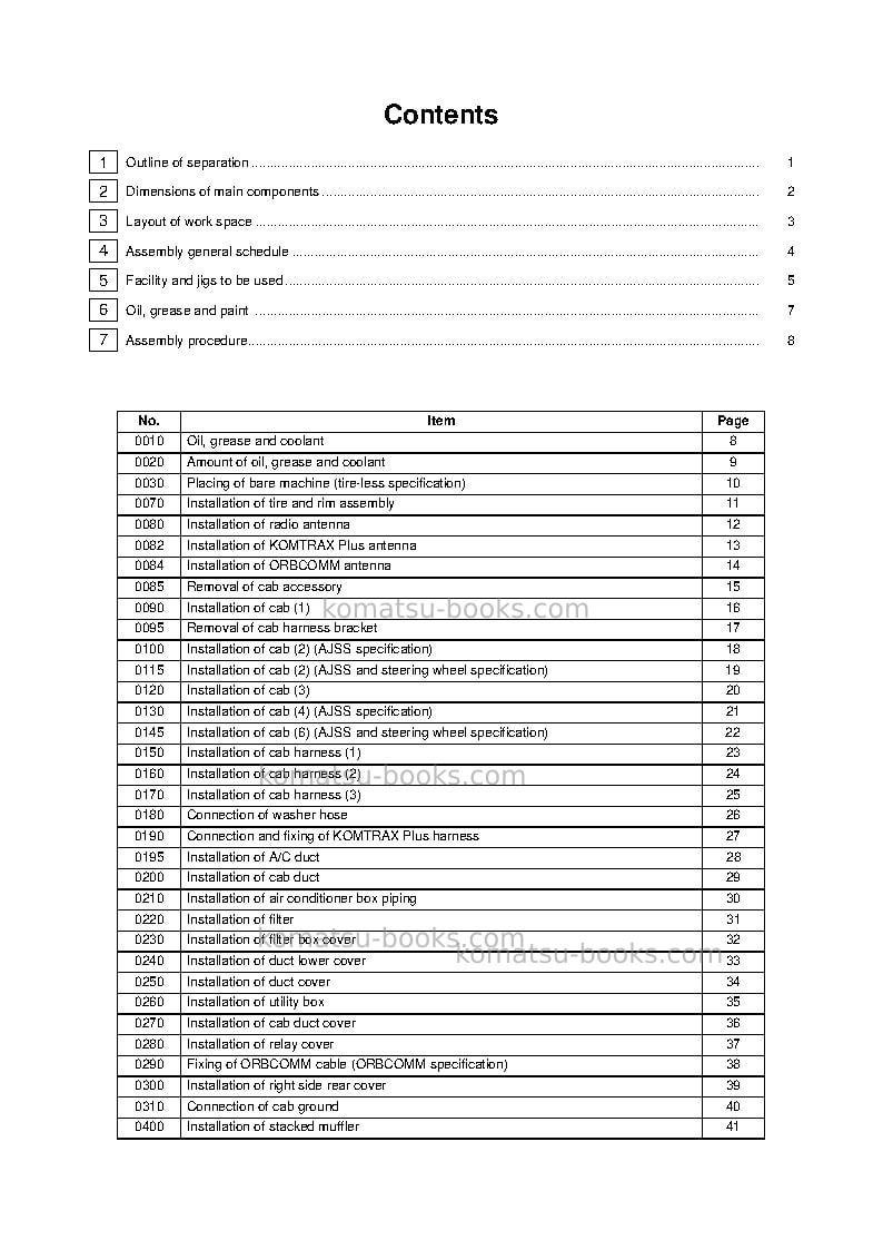 Komatsu wa600-8jpn Field assembly manual cover Page 2