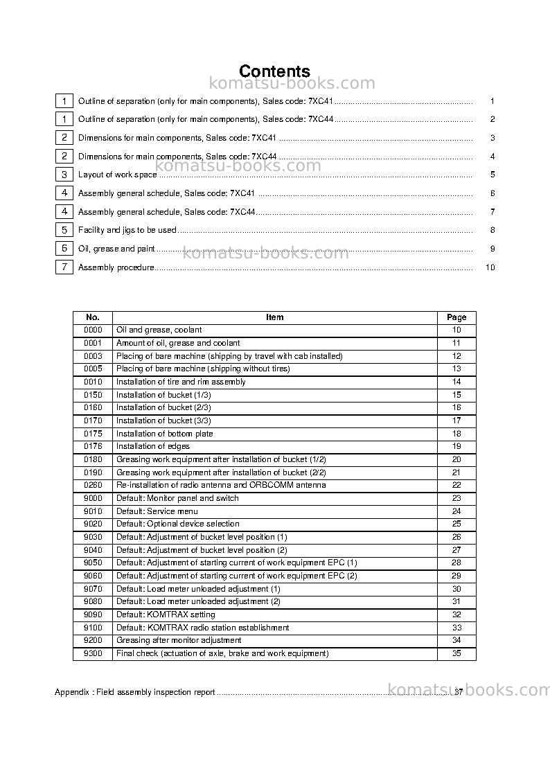 Komatsu wa500-8jpn Field assembly manual cover Page 2 Komatsu wa500-8jpn Field assembly manual cover Page 2