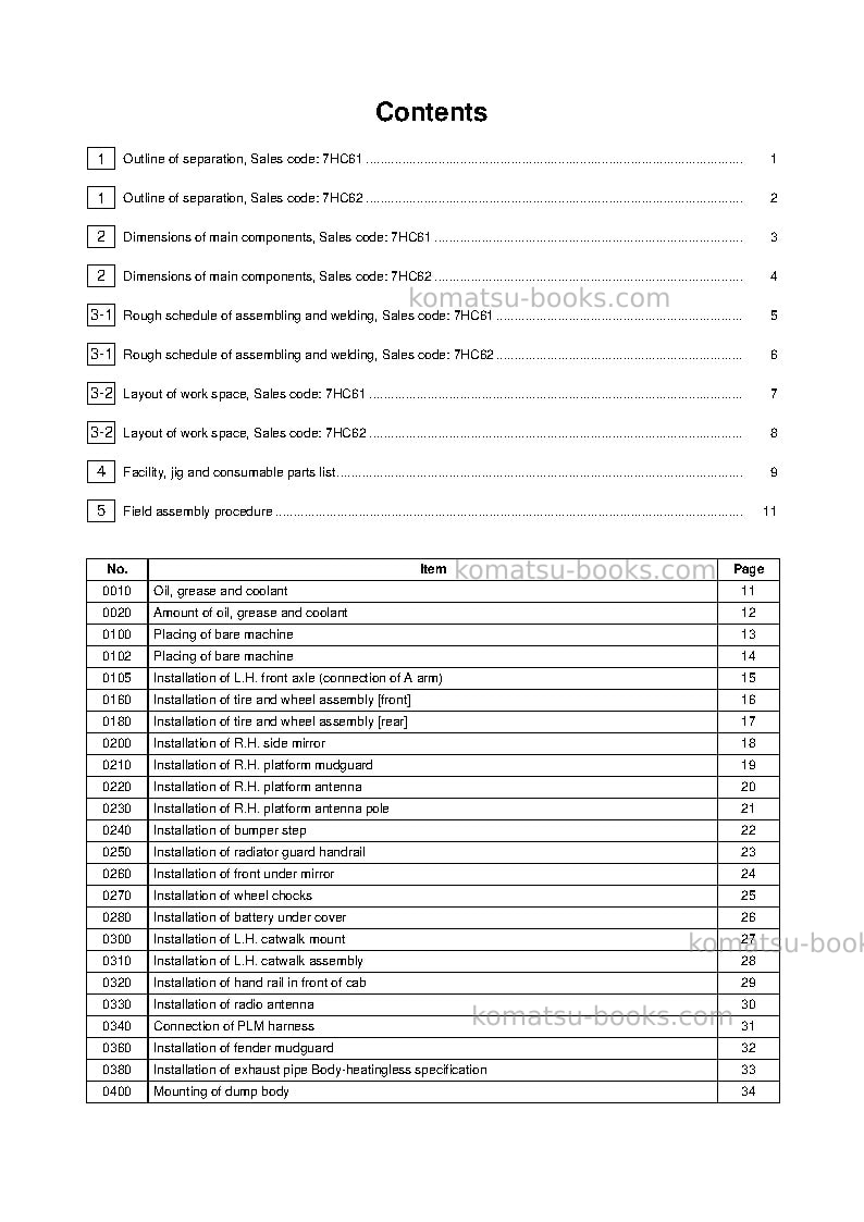 Komatsu hd465-8jpn Field assembly manual cover Page 2 Komatsu hd465-8jpn Field assembly manual cover Page 2