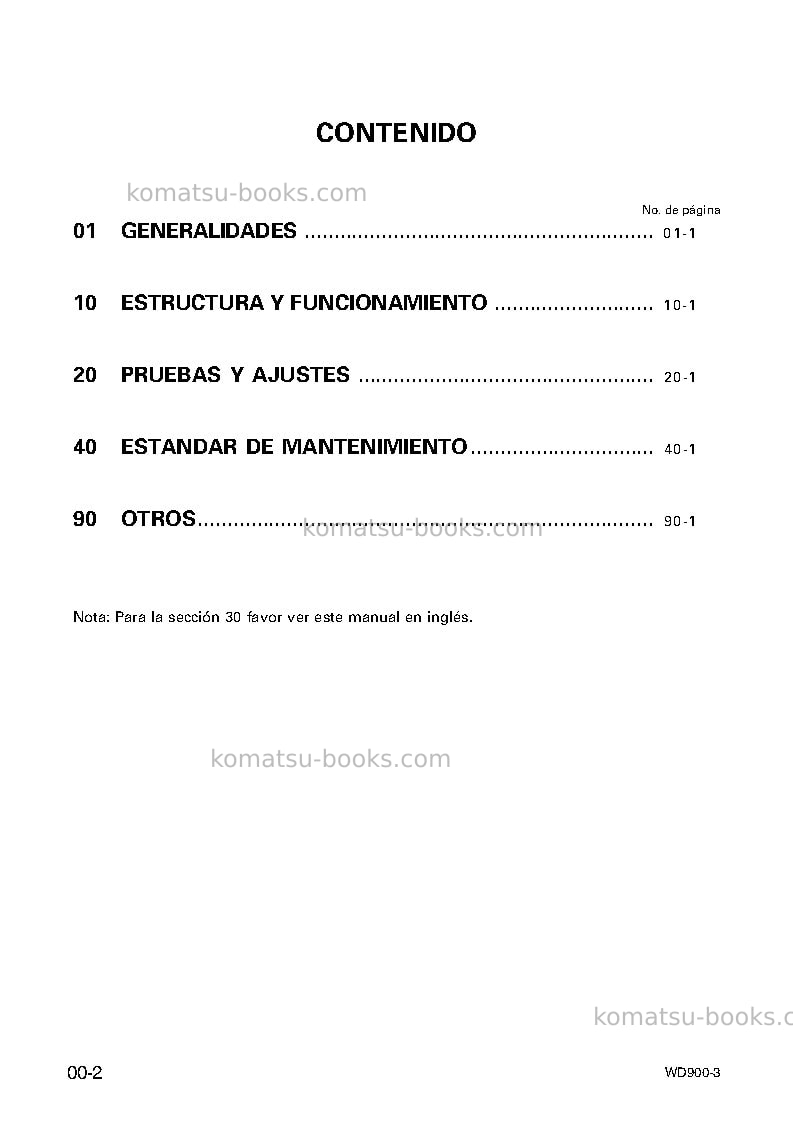 Komatsu wd900-3jpn Reparación y mantenimiento cover Page 2