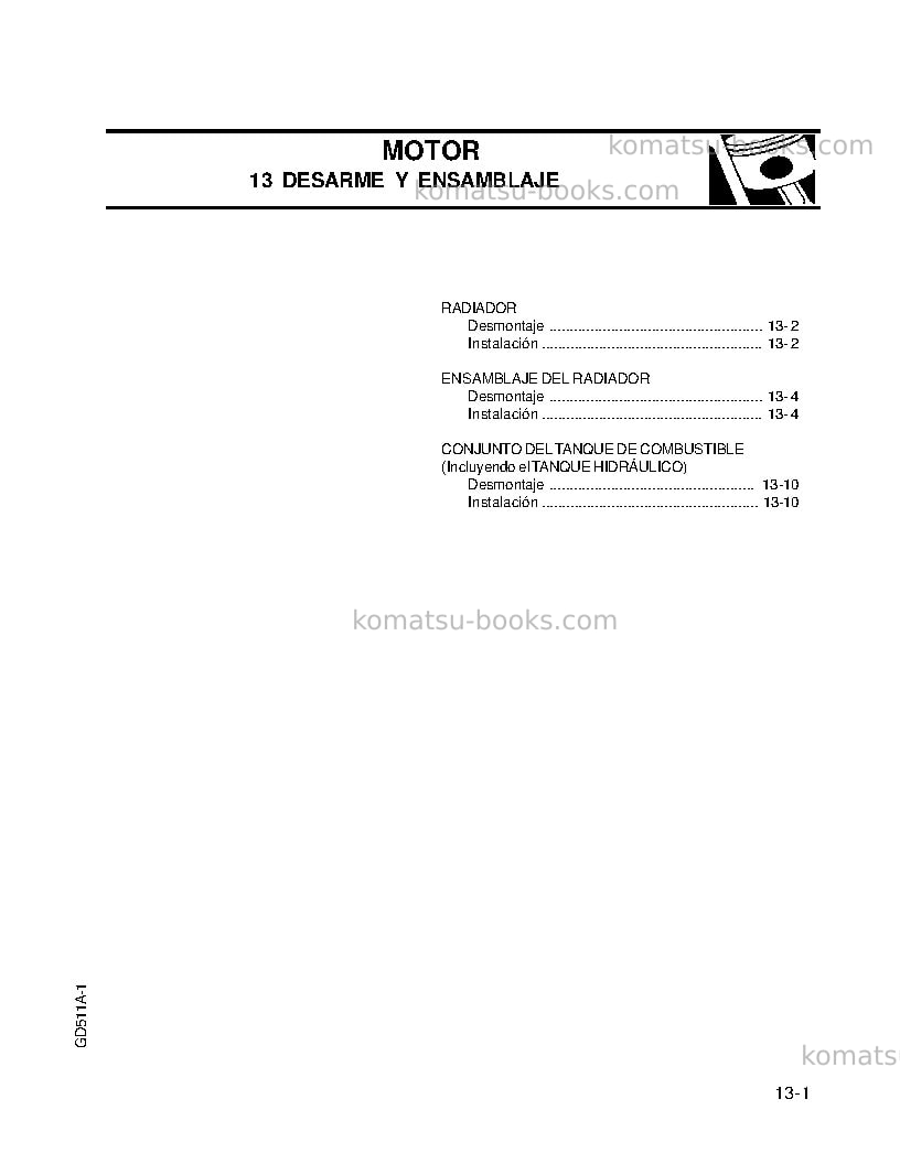 Komatsu gd511a-1jpn Reparación y mantenimiento cover Page 2