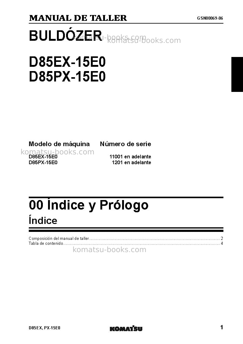 Komatsu d85px-15jpn-e0 Reparación y mantenimiento cover Page 2 Komatsu d85px-15jpn-e0 Reparación y mantenimiento cover Page 2