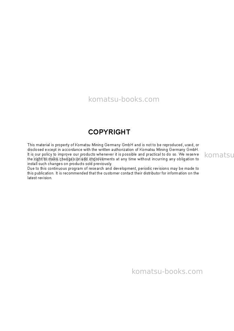 Komatsu pc8000-6deu-electric motor Operation manual cover Page 2