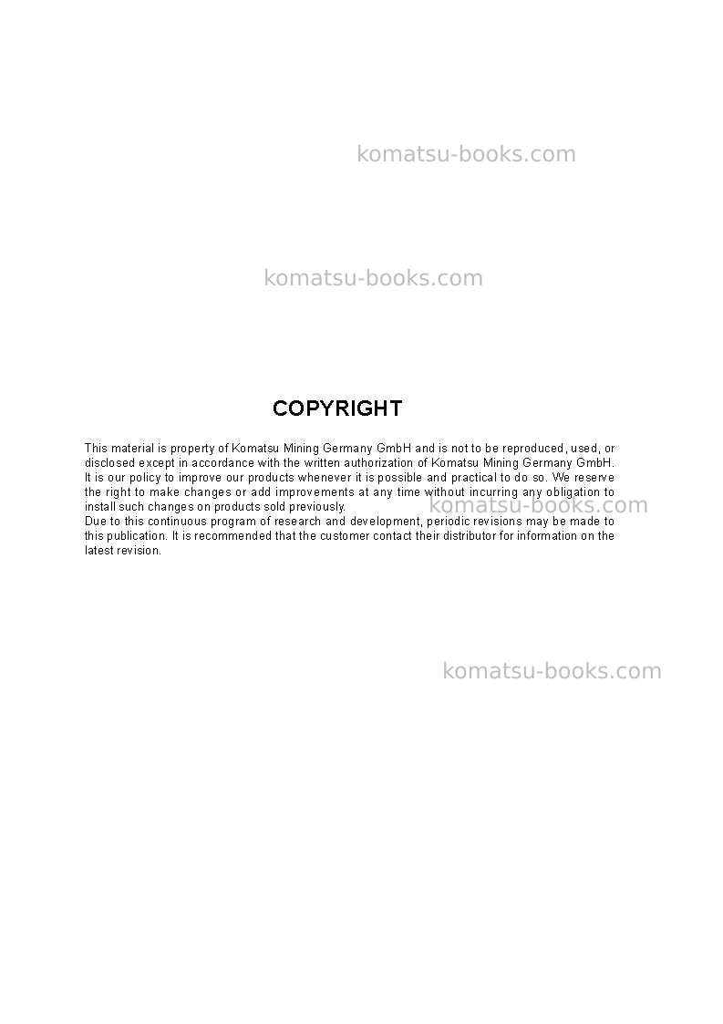 Komatsu pc8000-6deu Operation manual cover Page 2