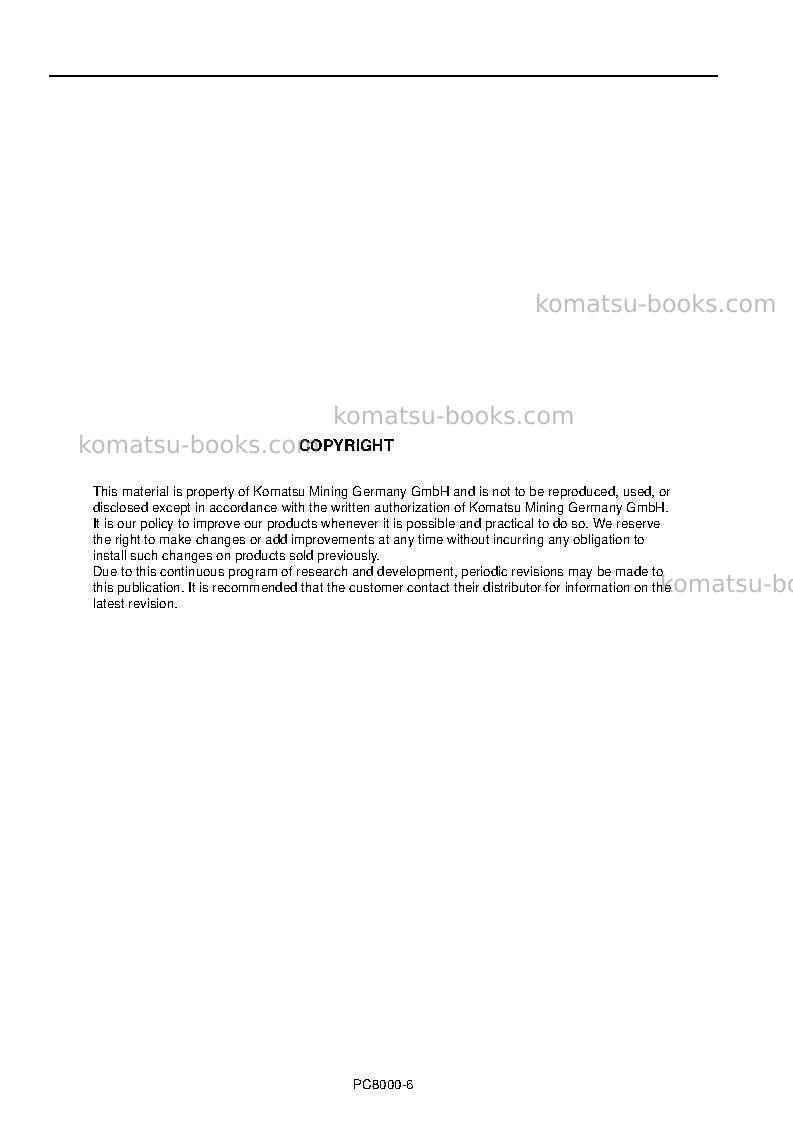 Komatsu pc8000e-6deu Operation manual cover Page 2