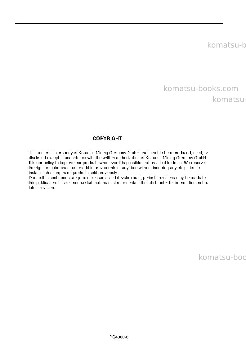 Komatsu pc8000e-6deu Operation manual cover Page 2