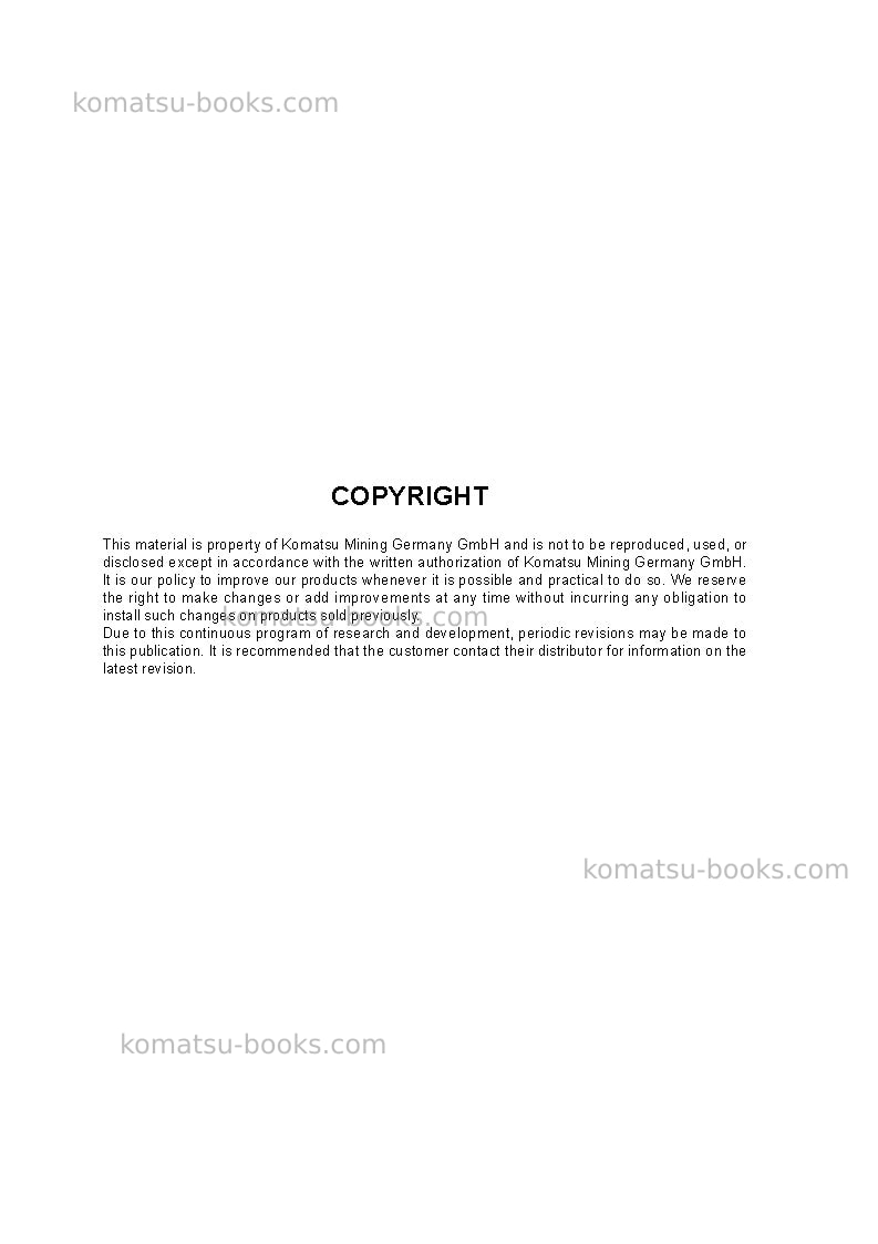 Komatsu pc5500-6deu Operation manual cover Page 2 Komatsu pc5500-6deu Operation manual cover Page 2