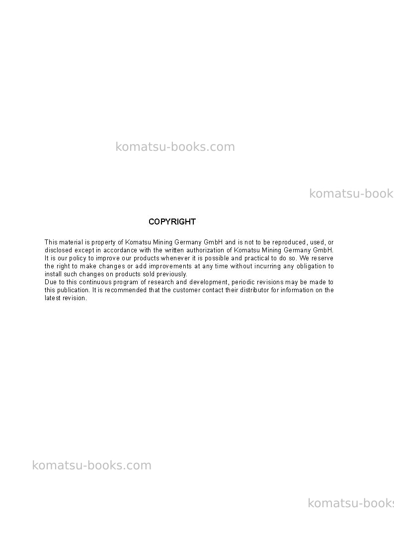 Komatsu pc8000-6deu Field assembly manual cover Page 2 Komatsu pc8000-6deu Field assembly manual cover Page 2