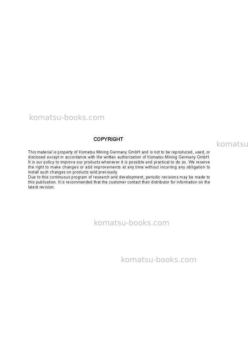 Komatsu pc8000e-6deu Field assembly manual cover Page 2 Komatsu pc8000e-6deu Field assembly manual cover Page 2