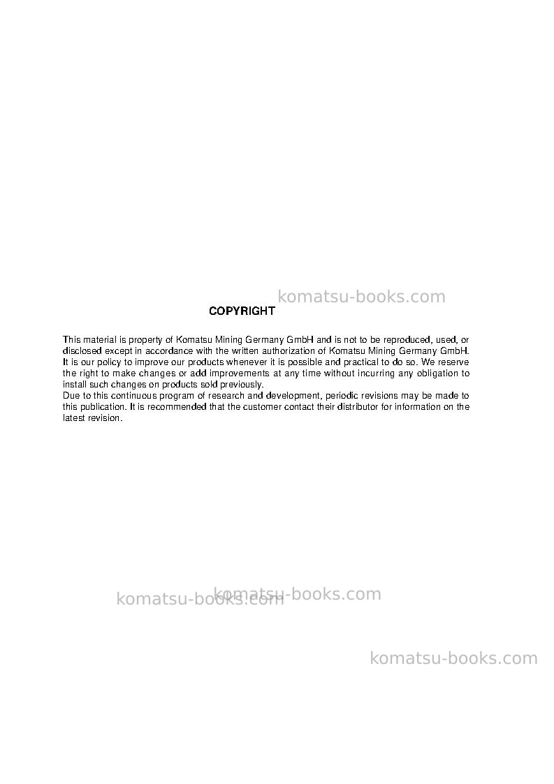 Komatsu pc8000e-6deu Field assembly manual cover Page 2